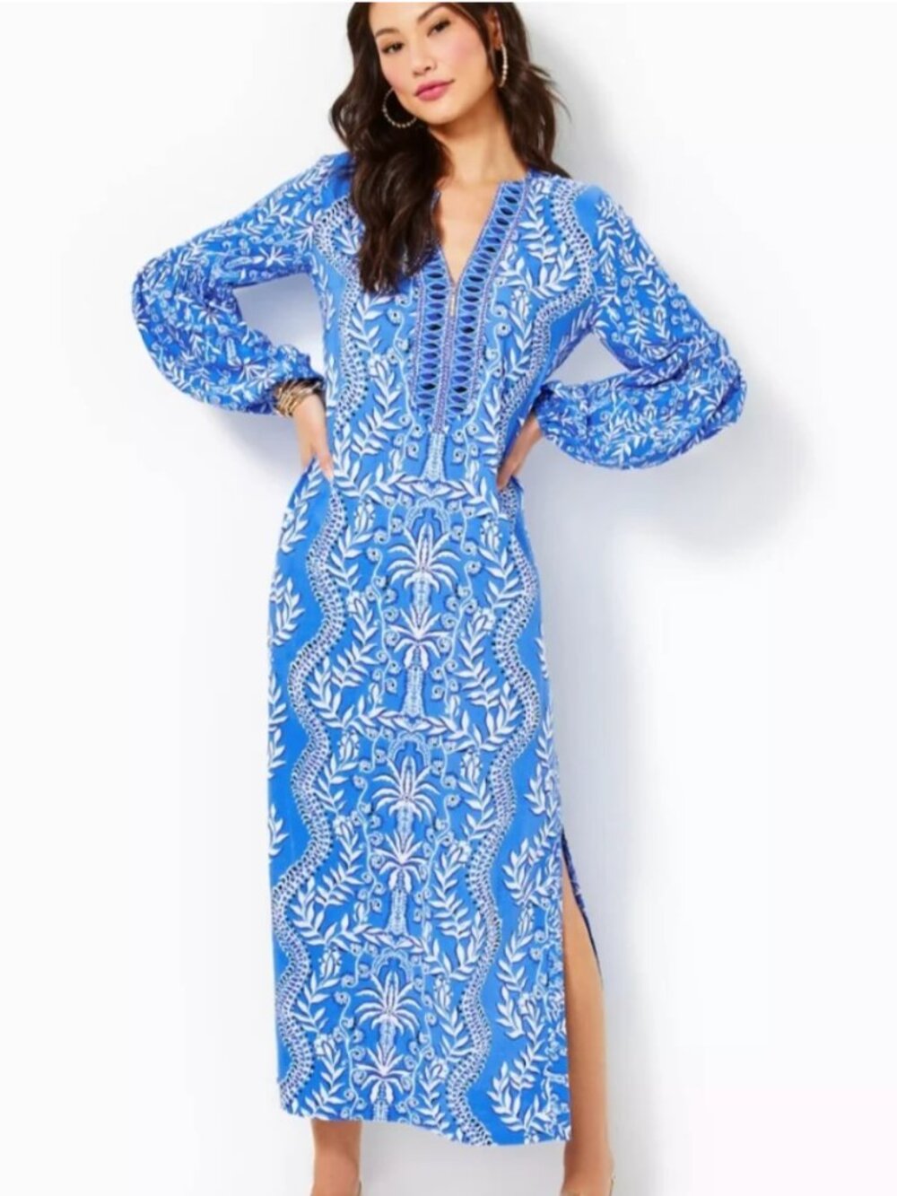 Lilly Pulitzer Laurelie Maxi Caftan Abaco Blue Have It Both Rays 6